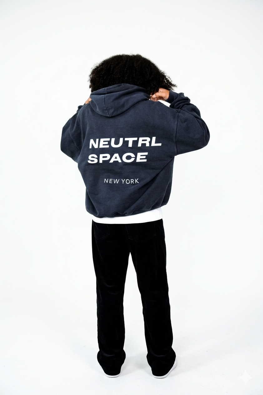 The Signature Hoodie - Back View, NEUTRL SPACE